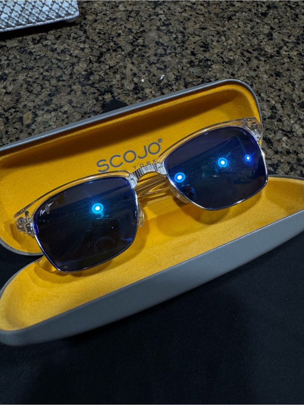 Maui Jim Kawika Polarized Sunglasses – Crystal Frame Blue Lenses